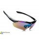 Велосипедные спортивные защитные очки Robesbon Black с 5-ю сменными линзами и жёстким чехлом